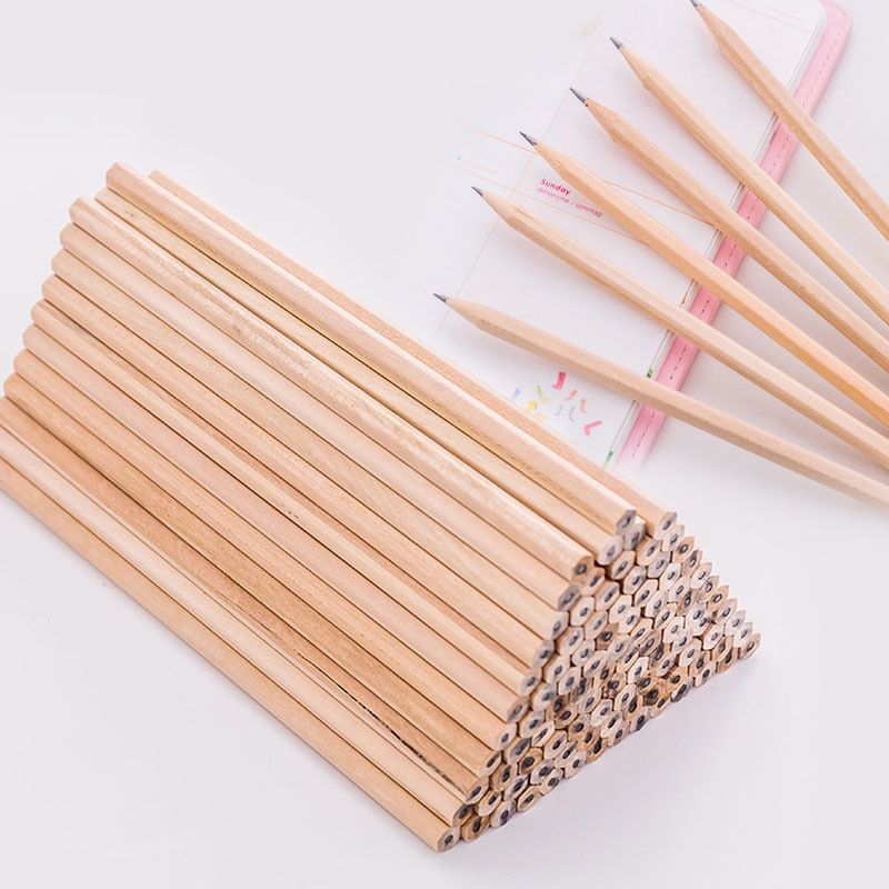 1 Piece Solid Color Class Learning Daily Wood Classic Style Pencil