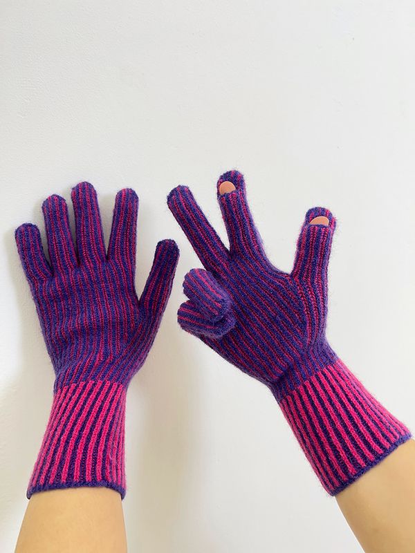 Unisex Simple Style Stripe Gloves 1 Pair