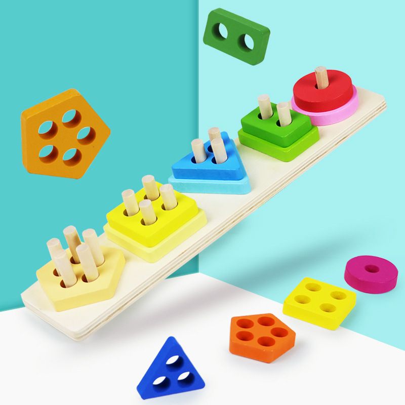 Building Toys Toddler(3-6years) Color Block Wood Toys