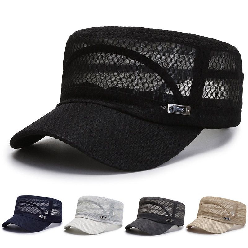 Men's Casual Grid Curved Eaves Military Hat