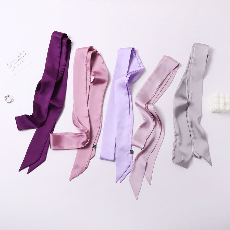 Women's Simple Style Solid Color Polyester Silk Scarf