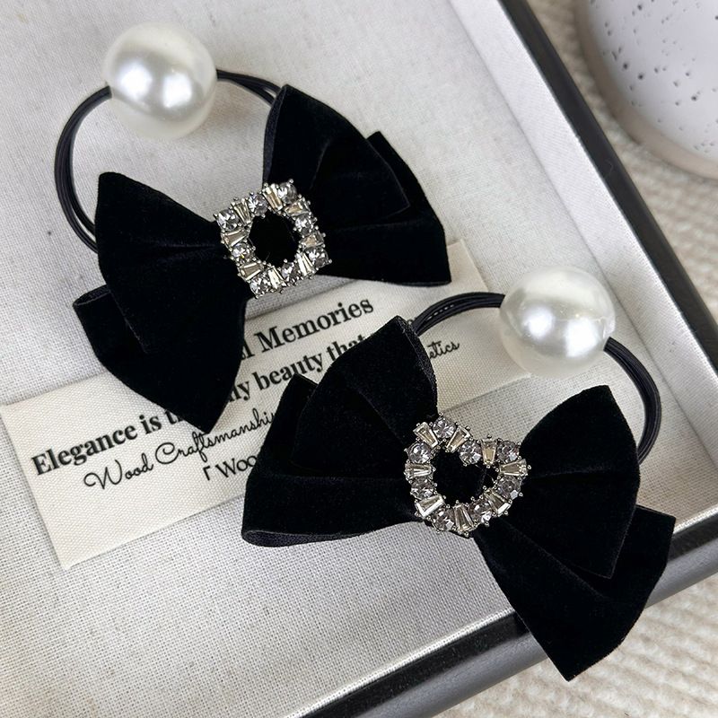 Women's Lady Shiny Bow Knot Cloth Hair Tie