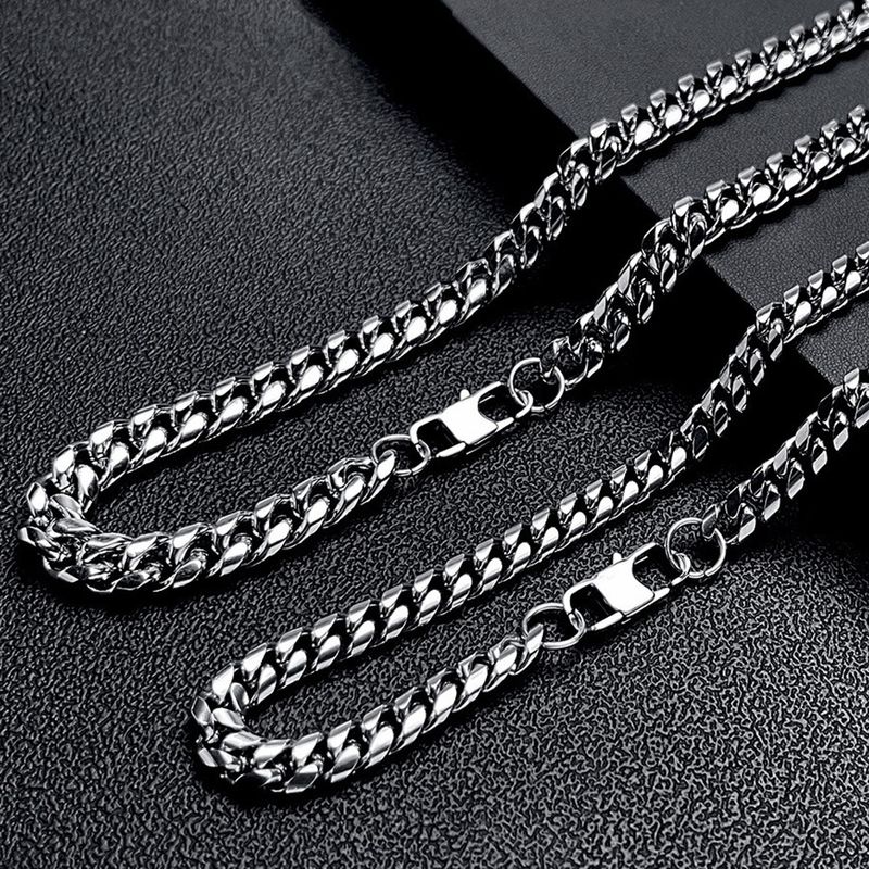 Hip-hop Geometric Titanium Steel Unisex Bracelets Necklace