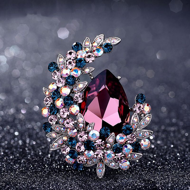Lady Moon Alloy Inlay Artificial Gemstones Women's Brooches
