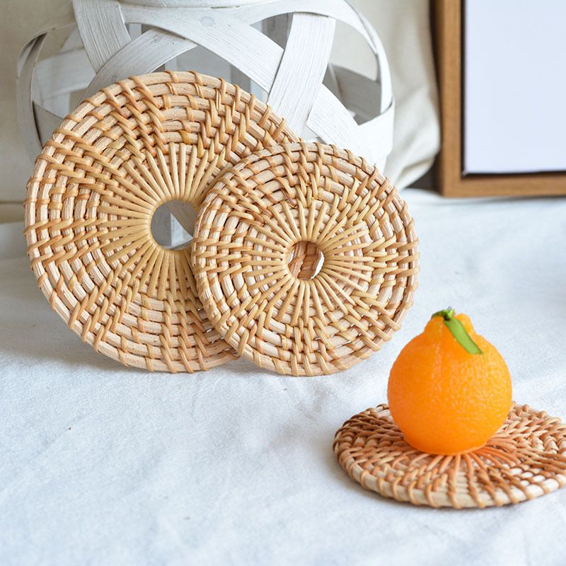 Casual Vacation Solid Color Rattan Placemat 1 Piece