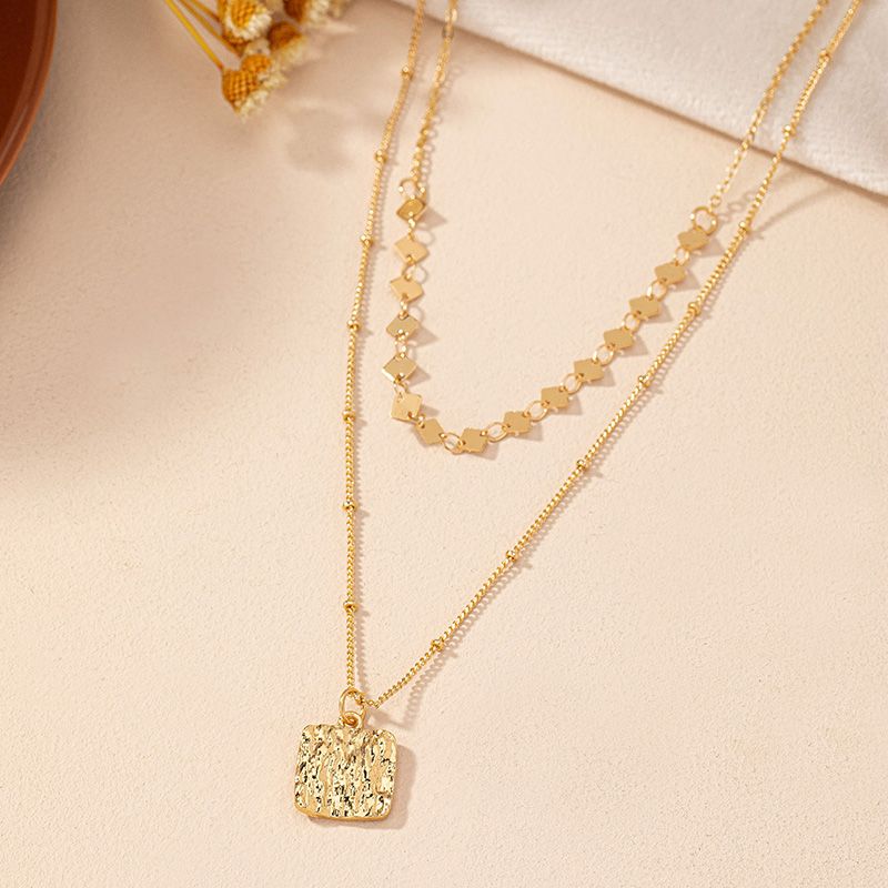 Ig Style Commute Korean Style Quadrilateral Alloy Plating Women's Pendant Necklace