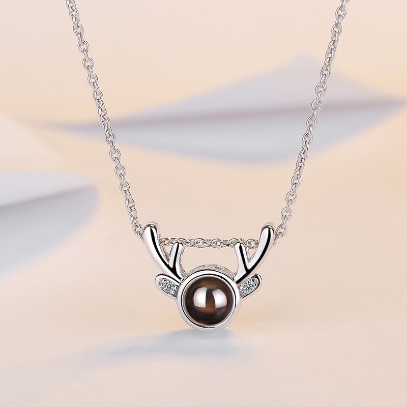 Simple Style Classic Style Solid Color Copper Inlay Zircon Pendant Necklace