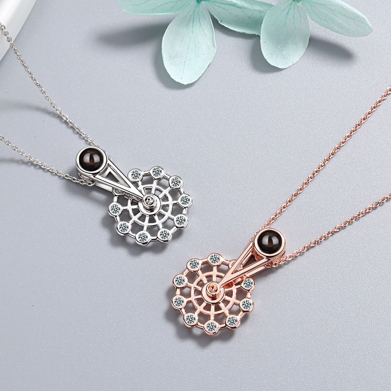 Simple Style Geometric Copper Inlay Zircon Pendant Necklace