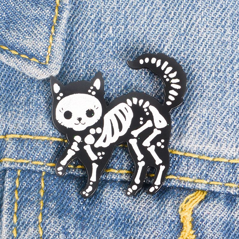 Lindo Gato Arílico Esmalte Unisexo Broches