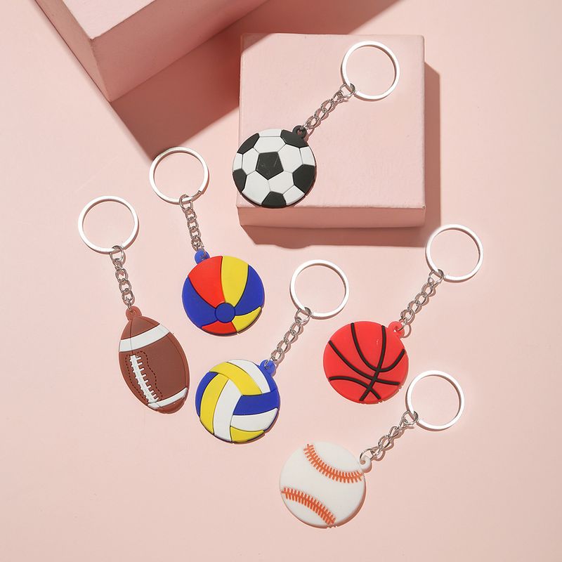 Cartoon Style Ball Pvc Unisex Bag Pendant Keychain