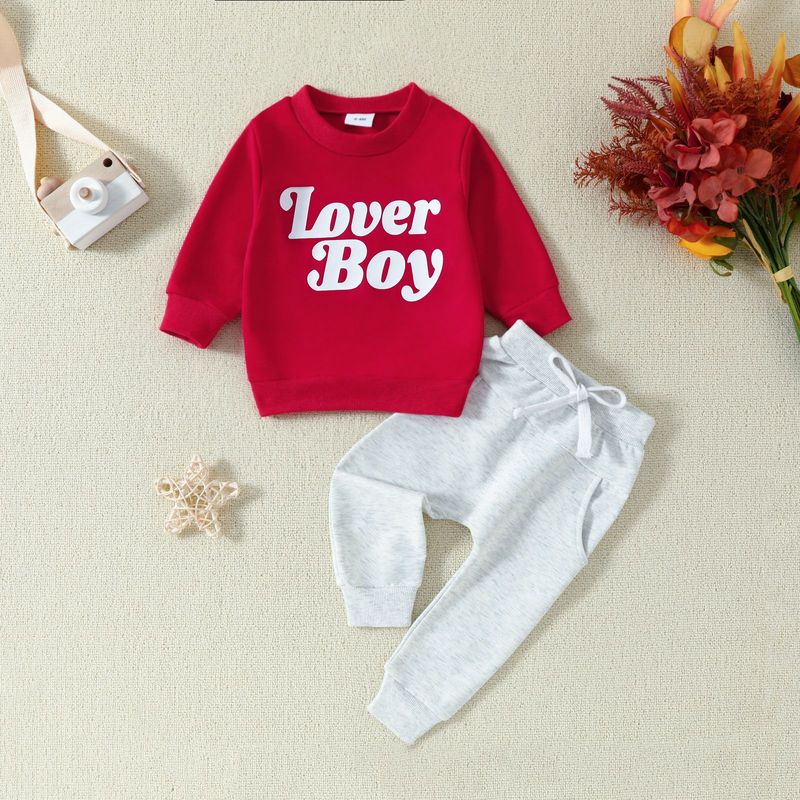 Cute Letter Cotton Boys Clothing Sets