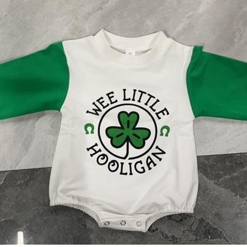 St. Patrick Cute Shamrock Cotton Baby Rompers