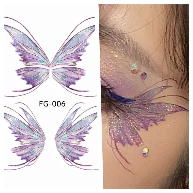 Dame Papillon Animaux Tatouages & Art Corporel 1 Pièce