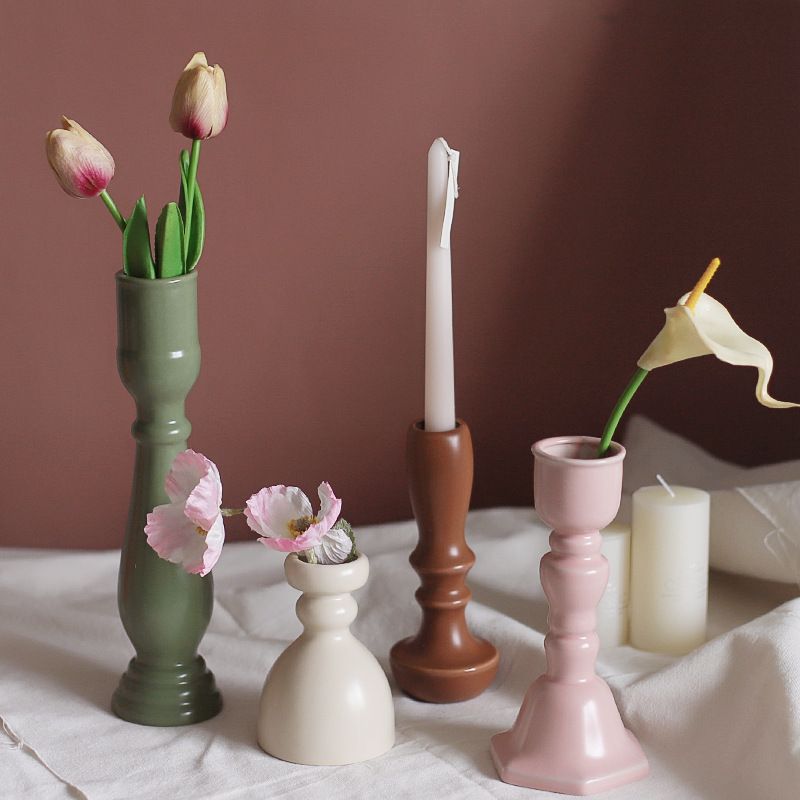 Simple Style Irregular Ceramics Candlestick