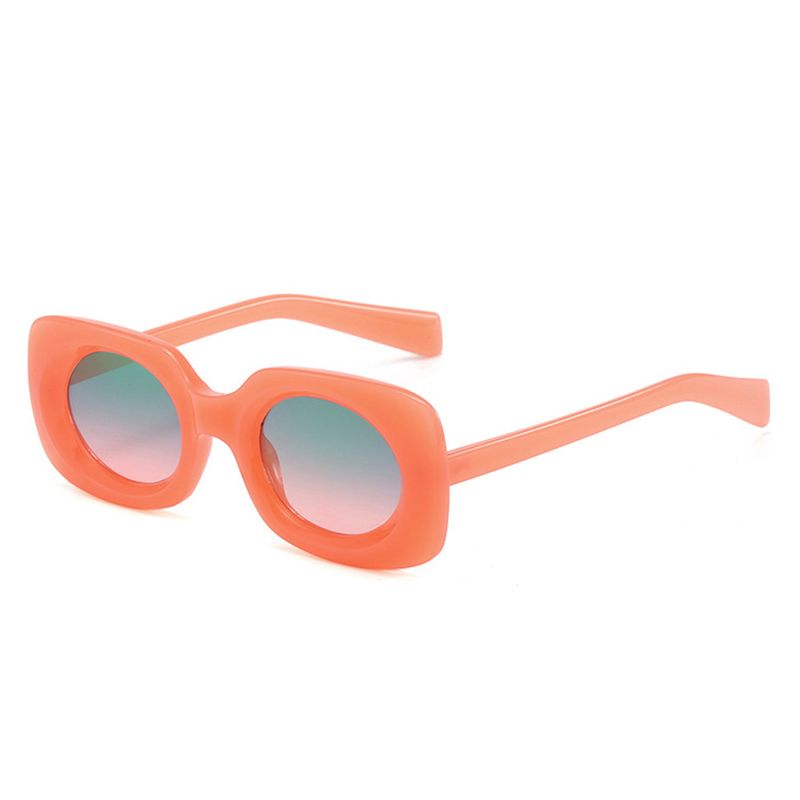 Retro Ropa De Calle Color Sólido Ordenador Personal Marco Ovalado Fotograma Completo Gafas De Sol Mujer