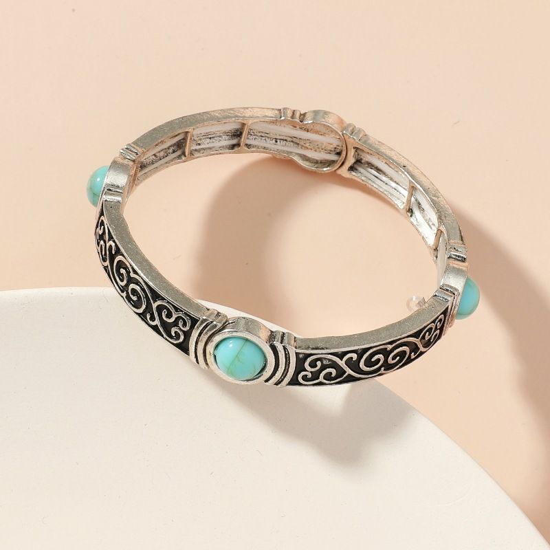 Retro Ethnic Style Geometric Alloy Plating Women's Bangle