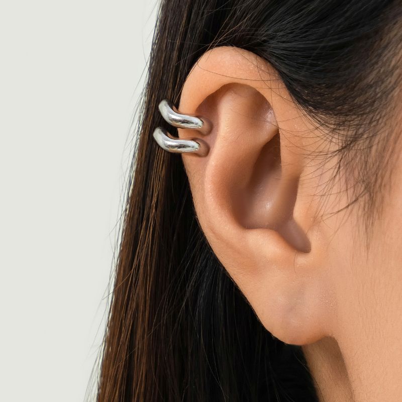 1 Pair Simple Style C Shape Plating Alloy Earrings