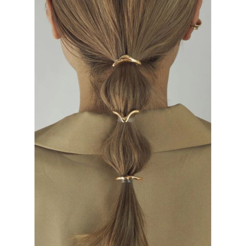 Women's Retro Solid Color Alloy Plating Hair Buckle