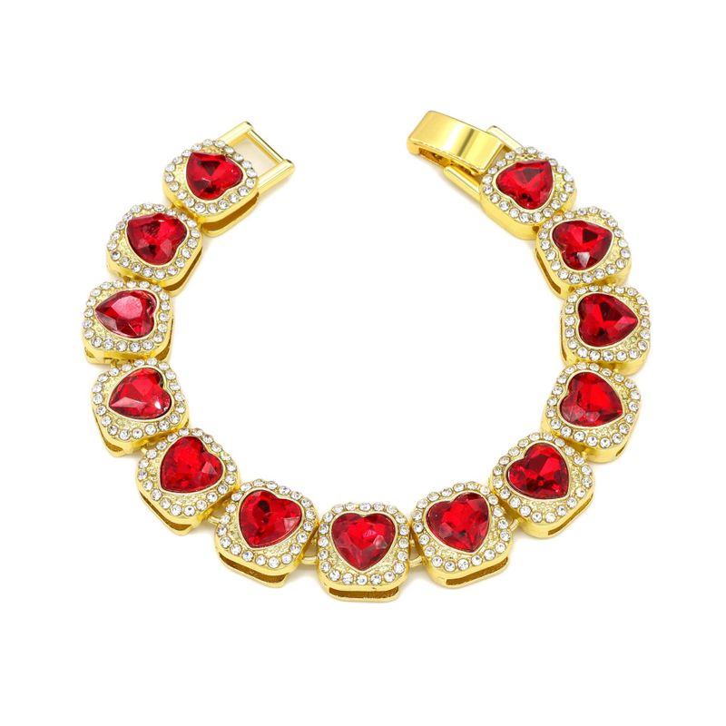 Hip-hop Heart Shape Zircon Zinc Alloy Wholesale Necklace