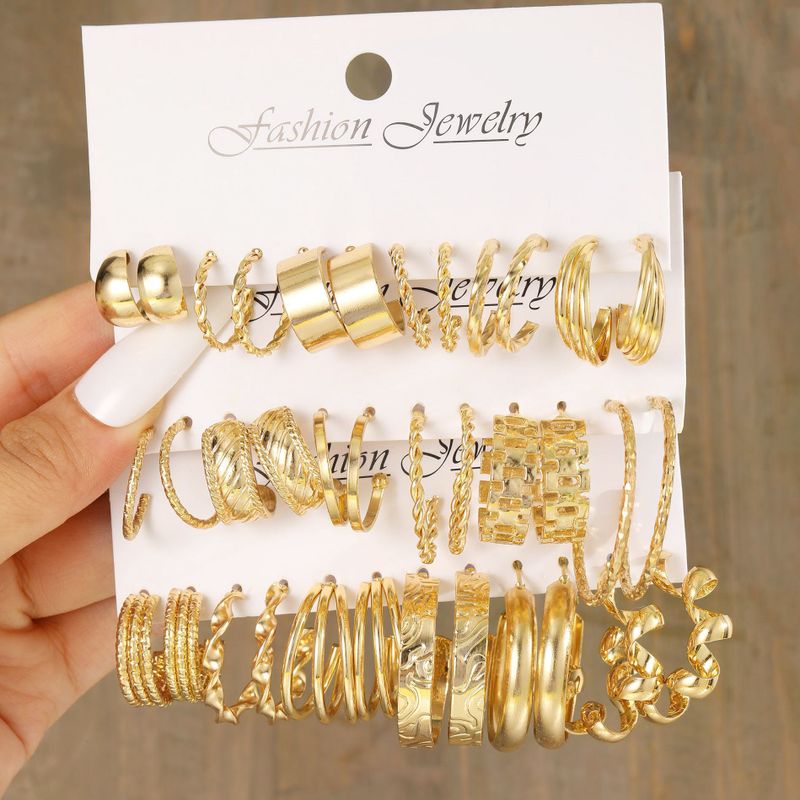 Wholesale Jewelry Simple Style Classic Style Geometric Alloy Gold Plated Plating Earrings