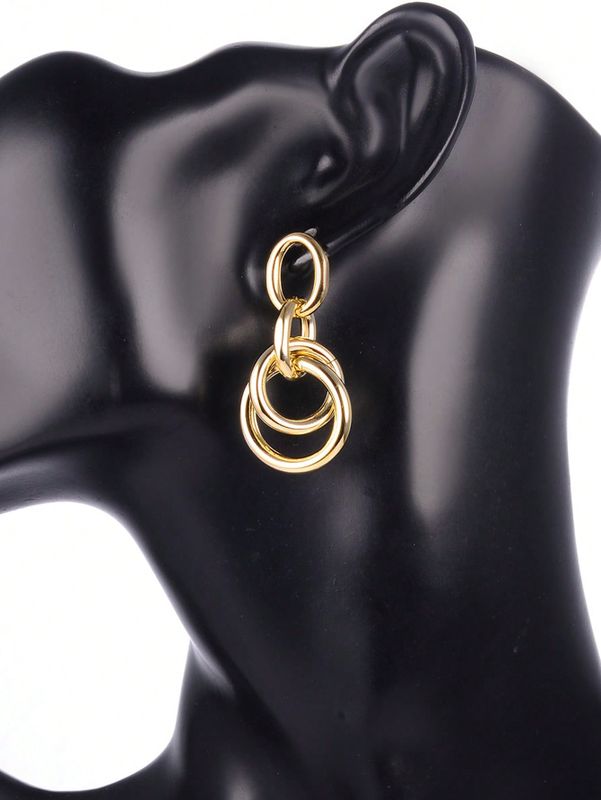 1 Pair Ig Style Circle Plating Alloy Drop Earrings