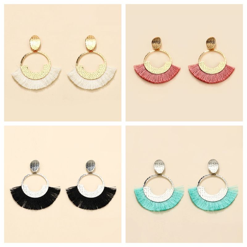 1 Pair Retro Color Block Plating Alloy Gold Plated Drop Earrings