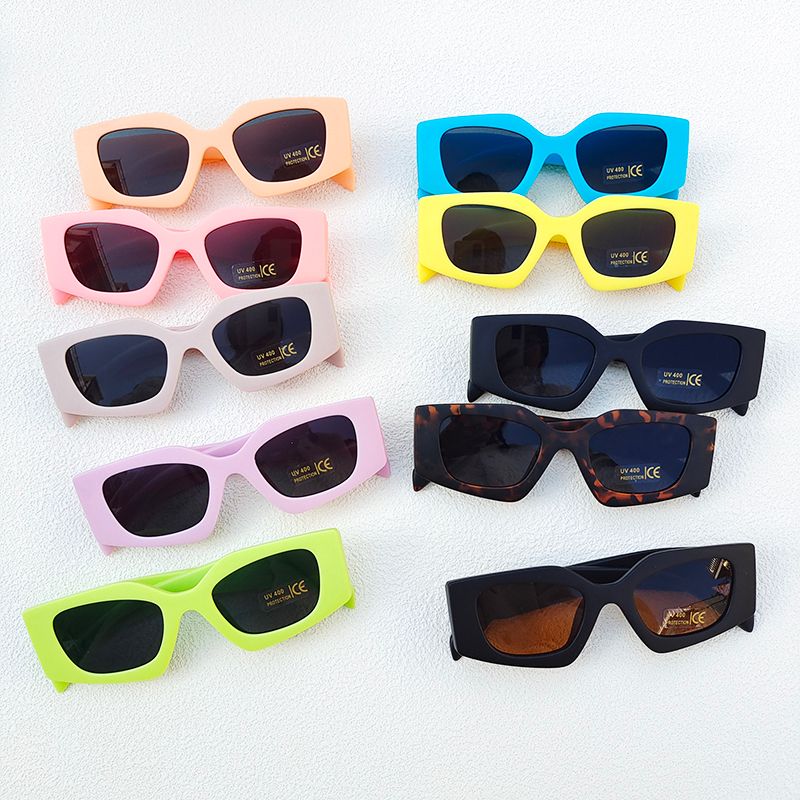 Ig Style Vacation Classic Style Solid Color Ac Special-shaped Mirror Full Frame Kids Sunglasses