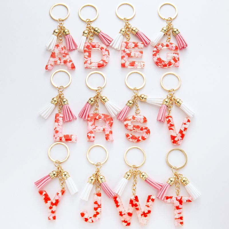 Simple Style Letter Resin Keychain