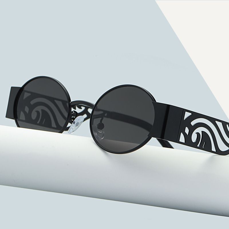 Streetwear Solid Color Resin Round Frame Full Frame Women's Sunglasses