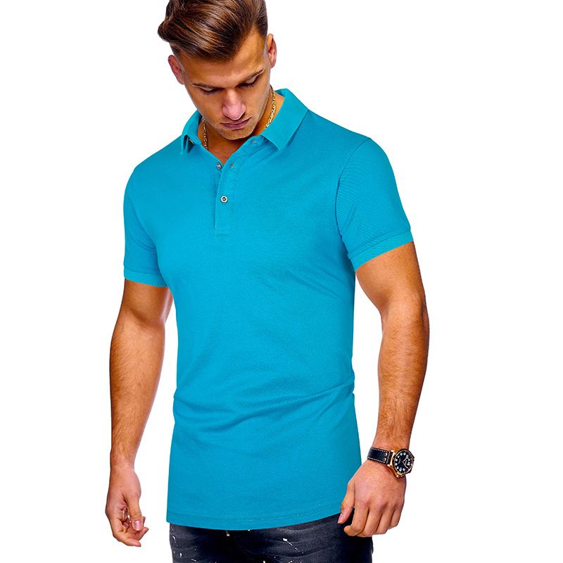 Men's Solid Color Simple Style Classic Style Short Sleeve Loose Turndown