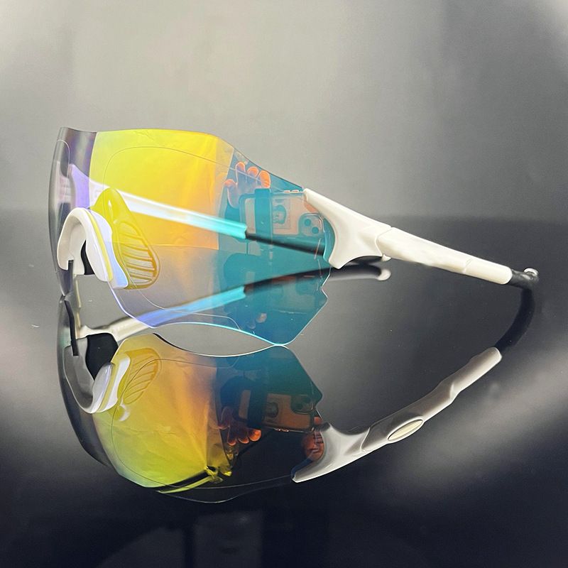 Simple Style Sports Color Block Resin Round Frame Half Frame Sports Sunglasses