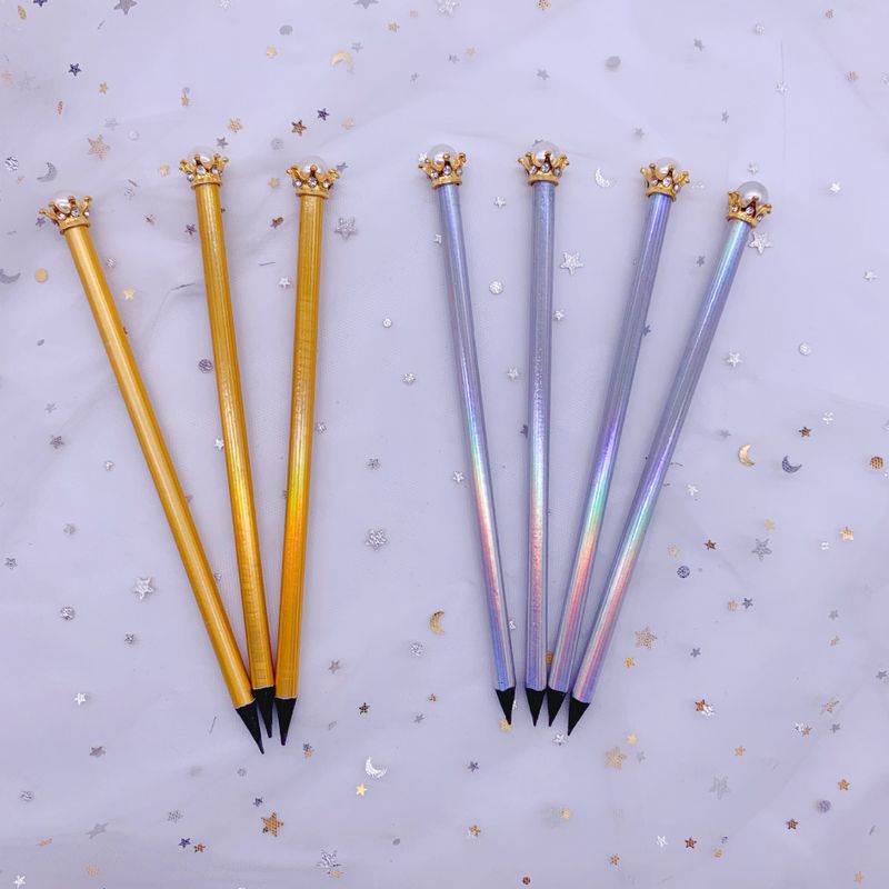 1 Piece Solid Color Class Learning Wood Retro Classic Style Pencil