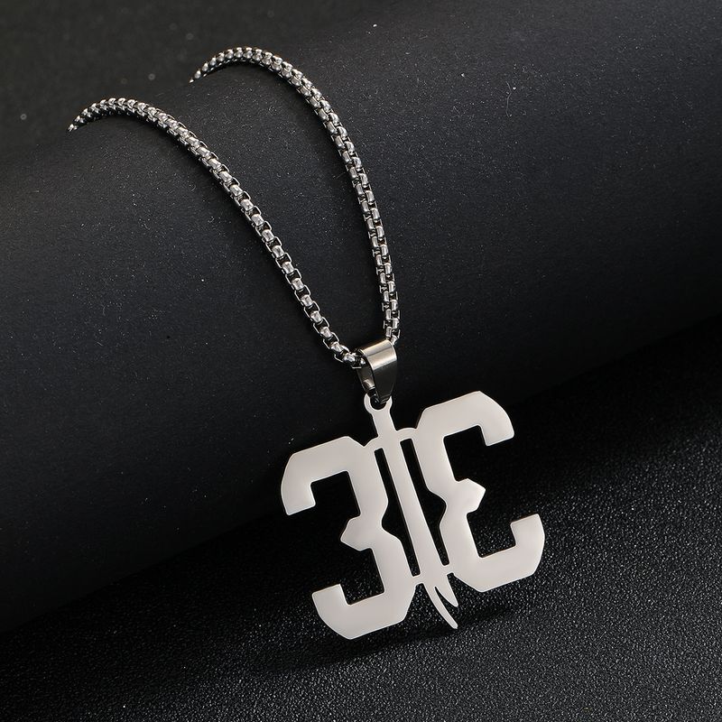 Hip-hop Number Stainless Steel Unisex Pendant Necklace