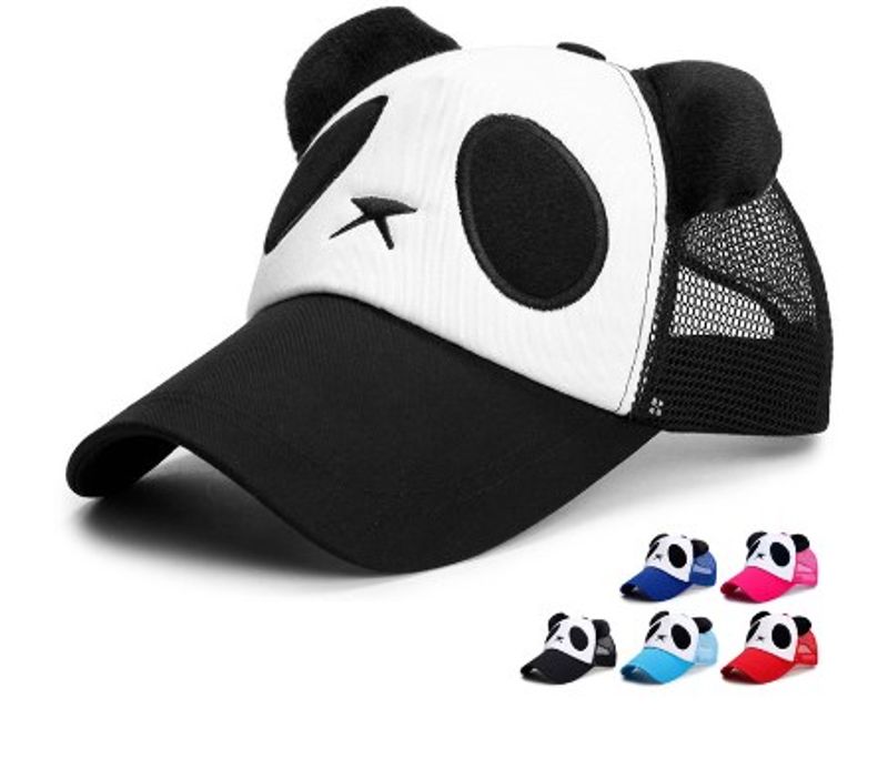 Unisex Cute Panda Hollow Out Curved Eaves Baseball Cap