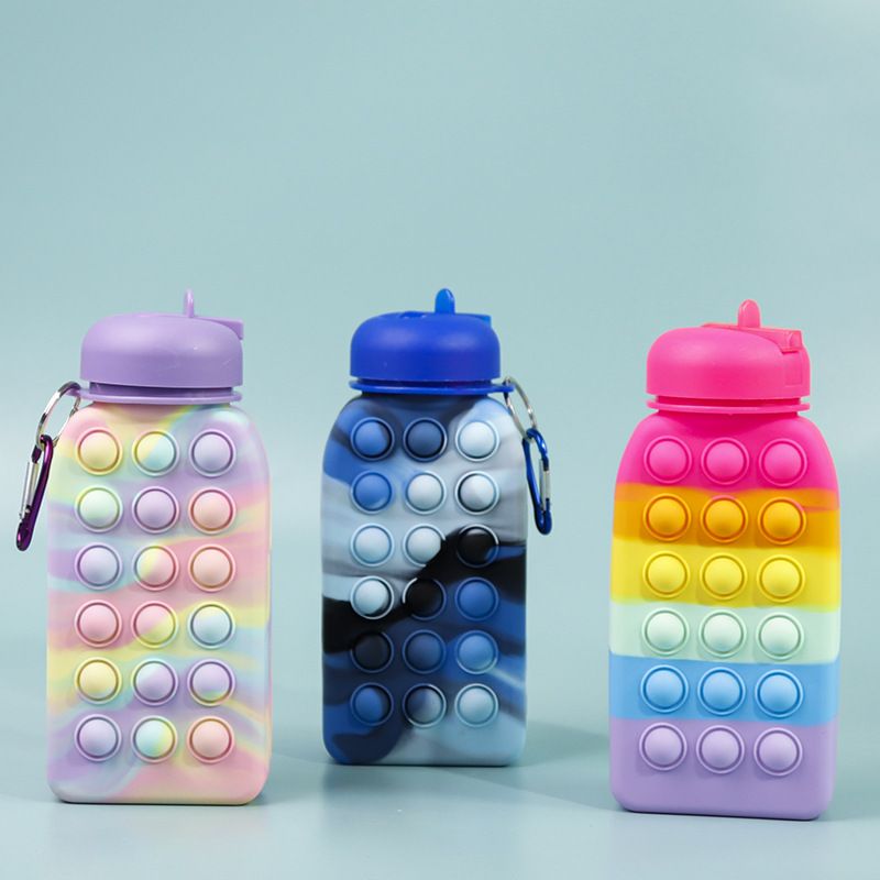 Cute Multicolor Stripe Silica Gel Water Bottles 1 Piece