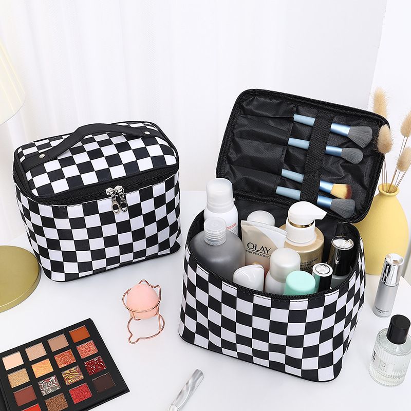 Vintage Style Plaid Polyester Square Makeup Bags