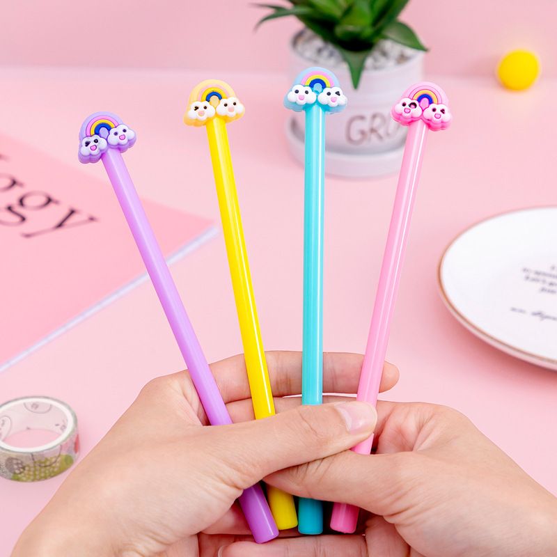 1 Piece Rainbow Class Learning Plastic Cute Gel Pen