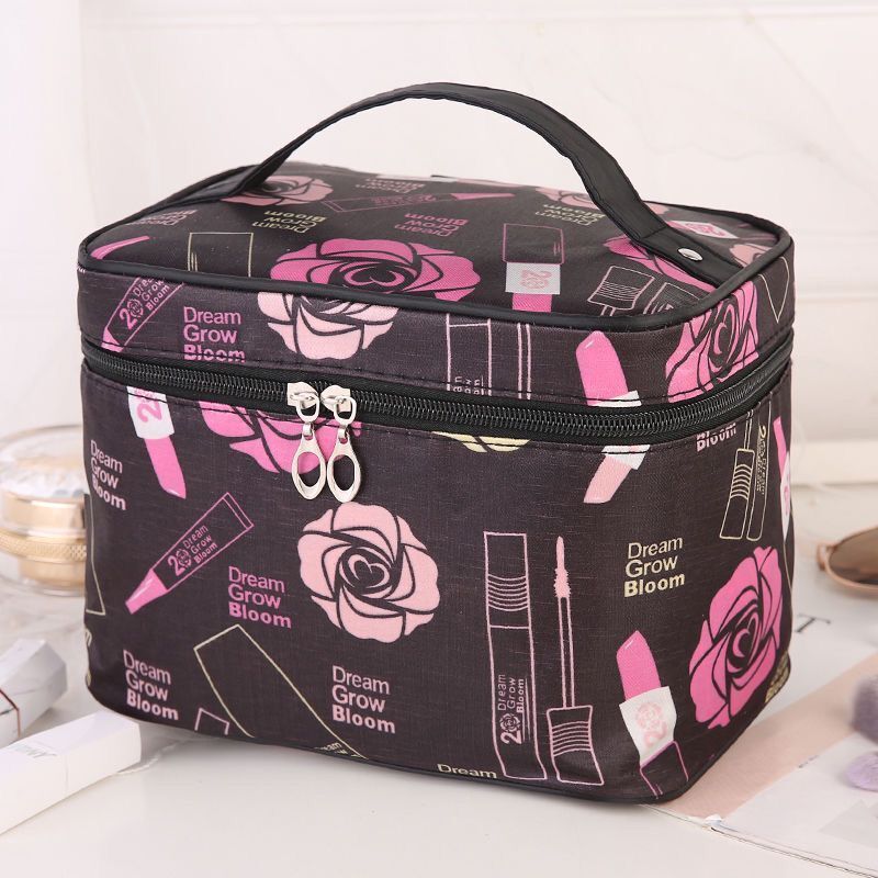 Retro Multicolor Polyester Composite Needle Punched Cotton Storage Bag Makeup Bags