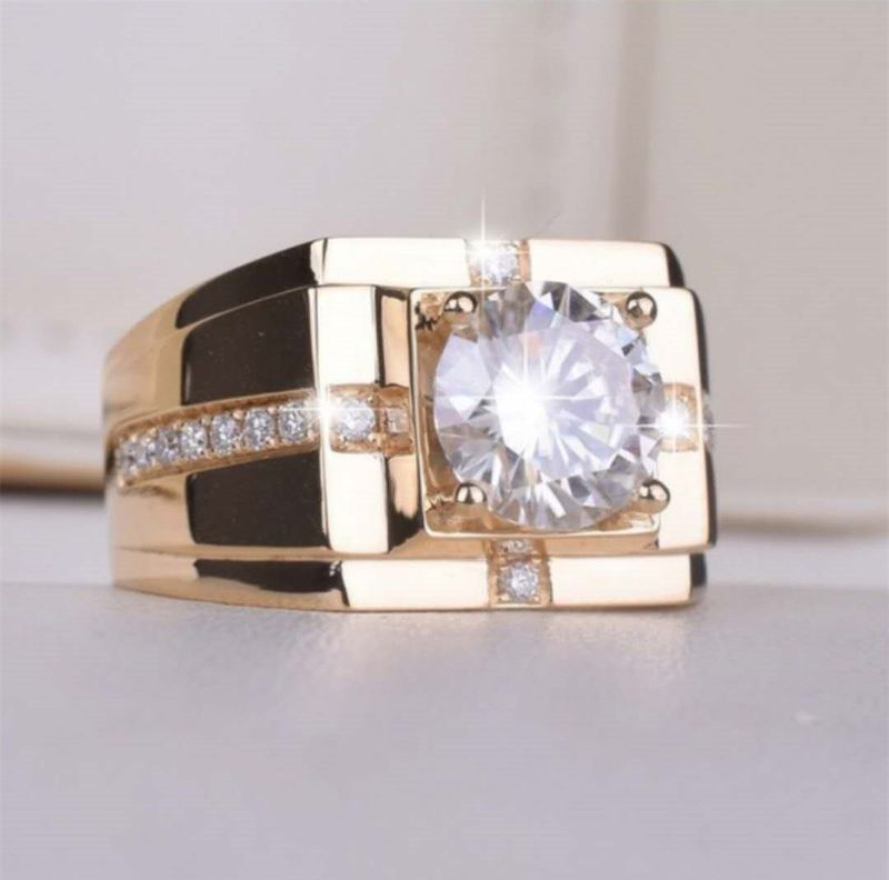 Glam Square Copper Plating Inlay Zircon Rings