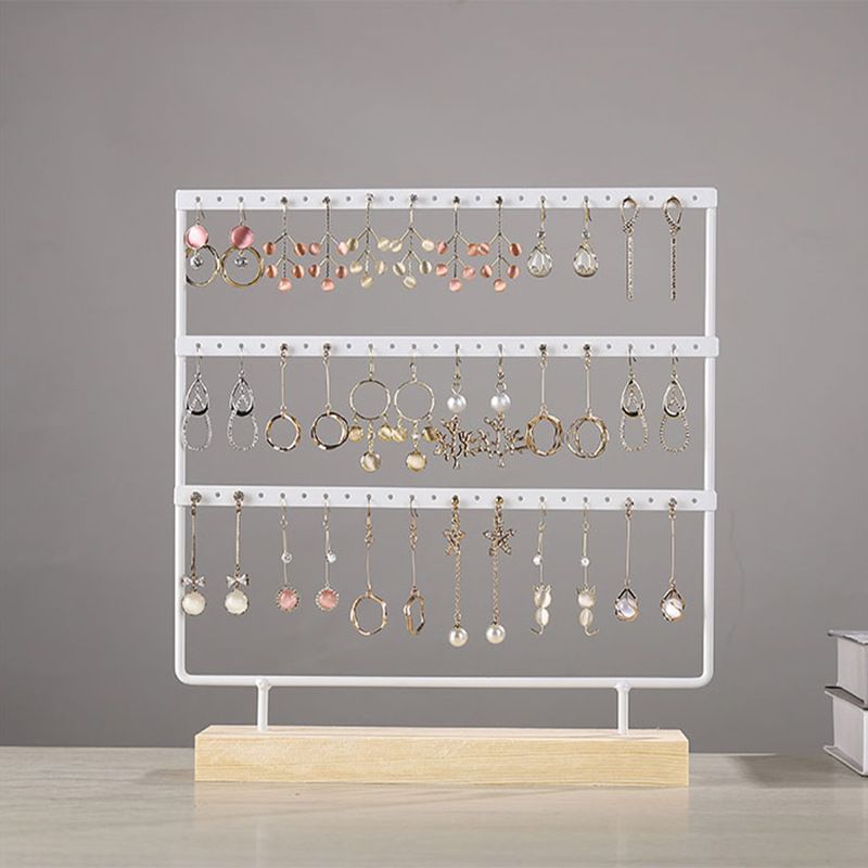 Classic Style Solid Color Iron Jewelry Rack