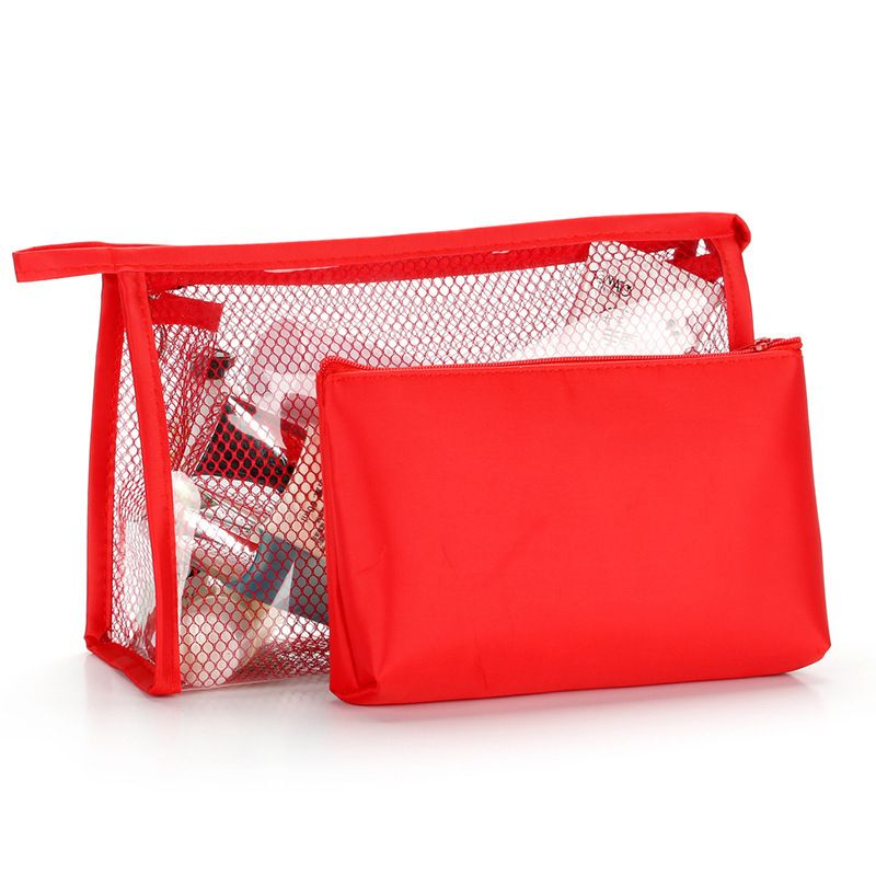 Women's Medium Pvc Solid Color Basic Square Zipper Cosmetic Bag Wash Bag