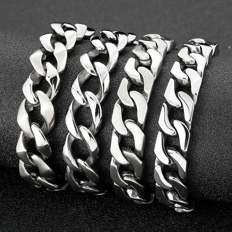 Simple Style Geometric Titanium Steel Hollow Out Men's Bracelets