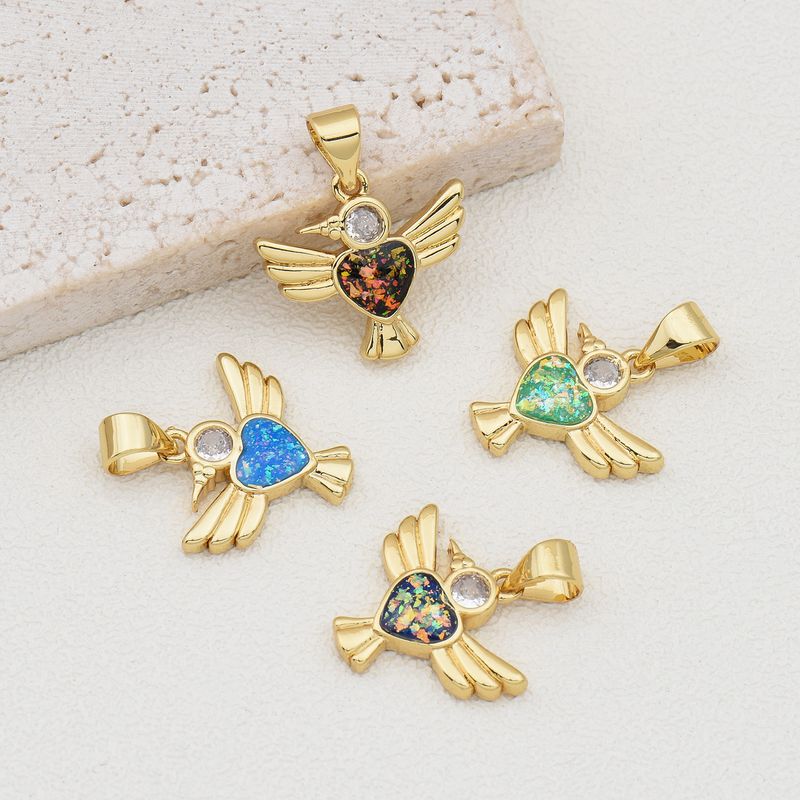 1 Piece Basic Bird Copper Plating Inlay Jewelry Accessories