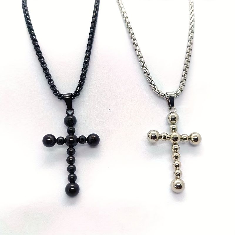 Retro Simple Style Cross Stainless Steel Titanium Steel Unisex Pendant Necklace