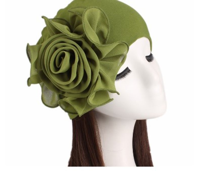 Women's Pastoral Simple Style Solid Color Flowers Eaveless Beanie Hat