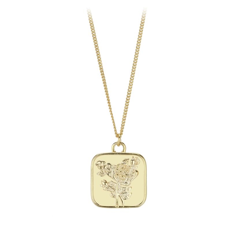 Einfacher Stil Blume Sterling Silber Überzug Vergoldet Halskette Mit Anhänger