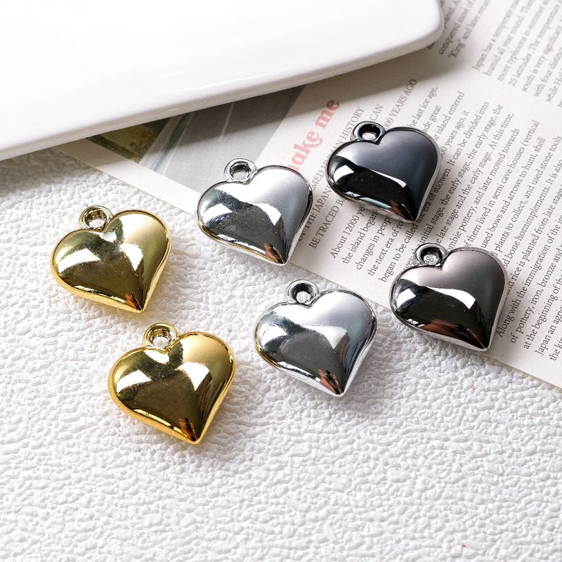 Romantic Simple Style Heart Shape Arylic Plating Charms Jewelry Accessories