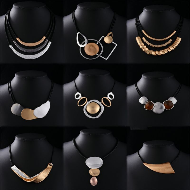 Glamour Exagerado Geométrico Aleación De Zinc Enchapado Chapado En Oro K. Rodio Plateado Mujeres Collar