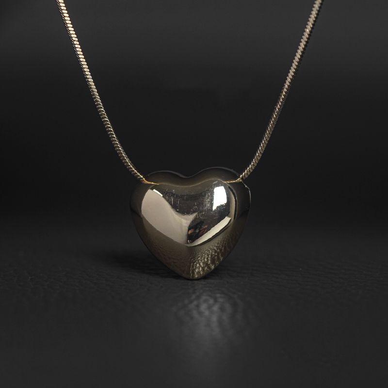 Simple Style Heart Shape Copper Plating 18k Gold Plated Pendant Necklace