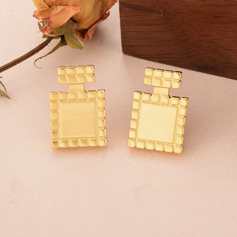 1 Pair Ig Style Perfume Bottle Plating Copper 18k Gold Plated Ear Studs